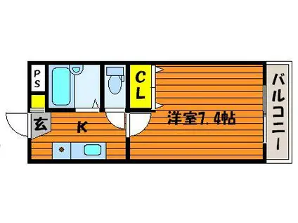 アルスアイパワー(1K/1階)の間取り写真