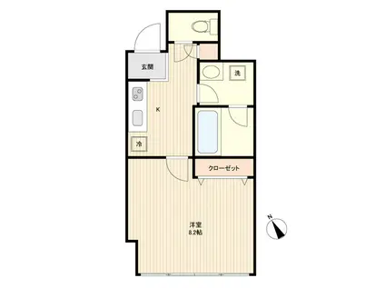 アーバンフラッツ榴ヶ岡(1K/2階)の間取り写真