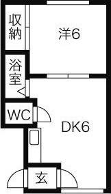 サンハウス(1DK/2階)の間取り写真