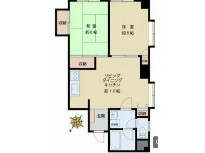 グリーンヒル文京(2LDK/9階)の間取り写真