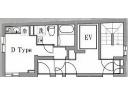 OHANA武蔵小杉(ワンルーム/2階)の間取り写真