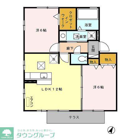 アネシスII(2LDK/1階)の間取り写真