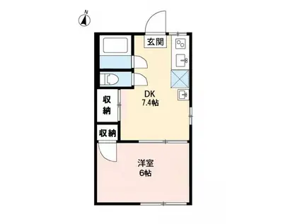 スウィング原島(1DK/2階)の間取り写真