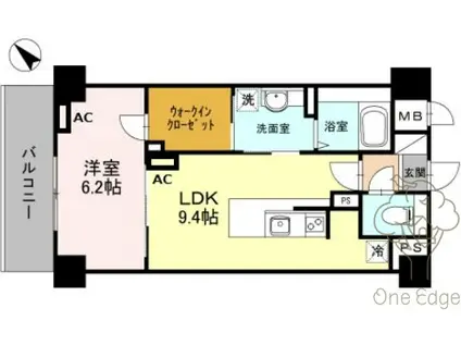 EL-SIA UMEKITA エルシアウメキタ(1LDK/5階)の間取り写真