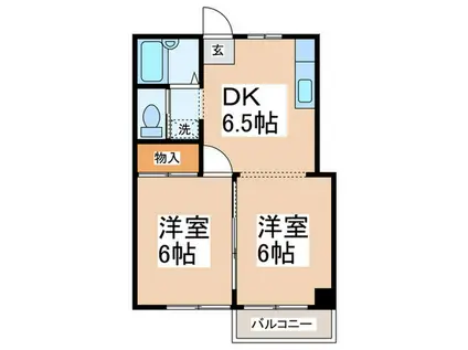 TMハイツ(2DK/1階)の間取り写真