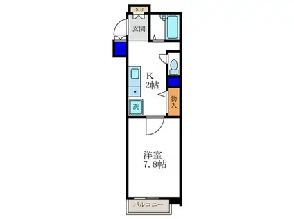 セレッソコート京都御所西(1K/9階)の間取り写真