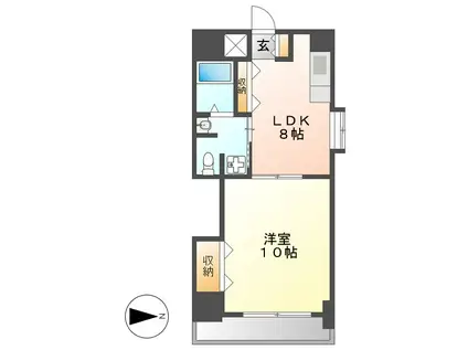 TRUSTY千代田(1LDK/6階)の間取り写真