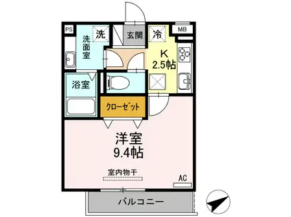 リじょいス常滑(1K/3階)の間取り写真