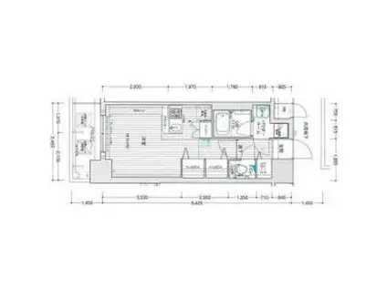 アドバンス難波南(ワンルーム/2階)の間取り写真