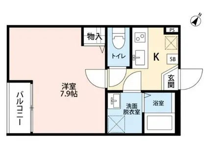西武新宿線 新所沢駅 徒歩10分 3階建 築9年(1K/3階)の間取り写真