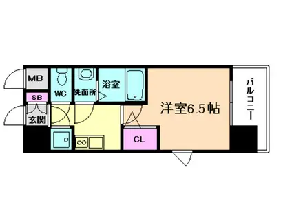 レジュールアッシュ塚本II(1K/10階)の間取り写真