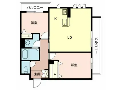 シャーメゾン フェリオ(2LDK/3階)の間取り写真