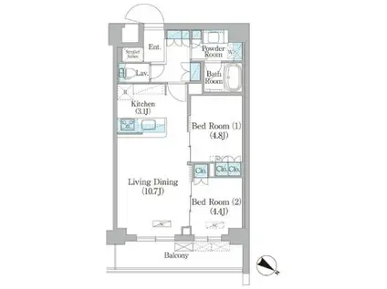NIIYA平和台(2LDK/2階)の間取り写真