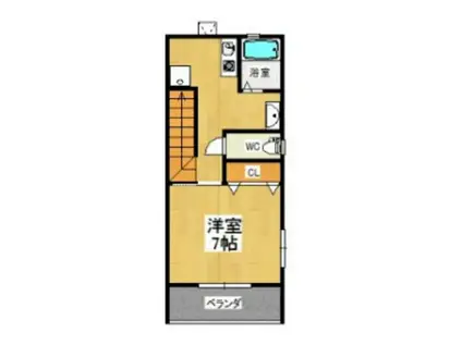 オーシャンズ(1K/2階)の間取り写真