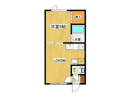 ポラリス(1LDK/1階)の間取り写真