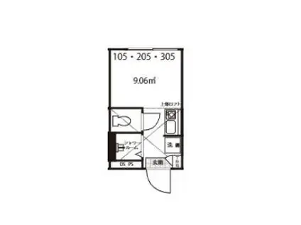 カーサマグノリア(ワンルーム/1階)の間取り写真