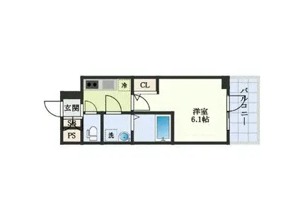 エスリード弁天町ノース RESIDENCE(1K/10階)の間取り写真