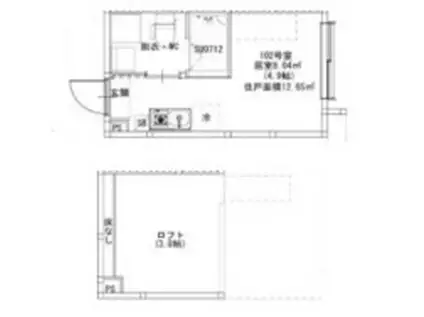 MJ TERRACE TAKASAG(ワンルーム/1階)の間取り写真