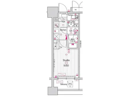 ガーラ・シティ新丸子駅前(1K/9階)の間取り写真