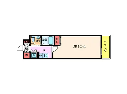 フェニックスレジデンス堺東(1K/4階)の間取り写真