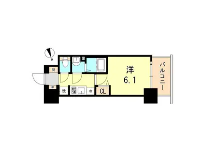 ファステート神戸ハーバーランド(1K/4階)の間取り写真