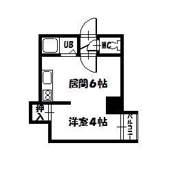 ラシアール2条通(1DK/5階)の間取り写真
