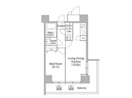 コンフォリア白金高輪(1LDK/12階)の間取り写真