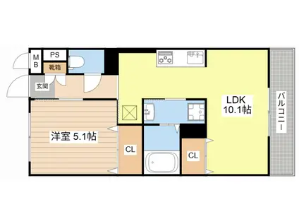 ユーミーロード(1LDK/4階)の間取り写真