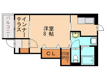 アムール香椎駅前II(1K/1階)の間取り写真