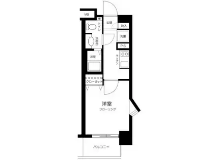 プレール中延(1K/3階)の間取り写真