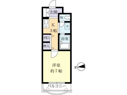 フェスタ21(1K/2階)の間取り写真