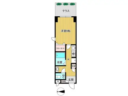 プリマティア(1K/1階)の間取り写真