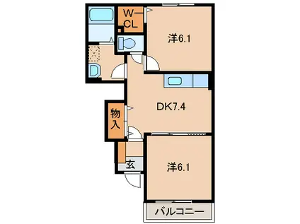 ＪＲ和歌山線 名手駅 徒歩6分 2階建 築15年(2DK/1階)の間取り写真