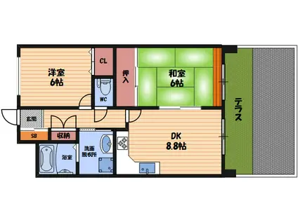 グレート・フューチャーパートII(2DK/1階)の間取り写真