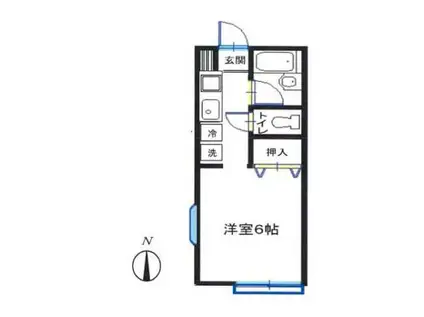 モンシャトー若宮(1K/2階)の間取り写真