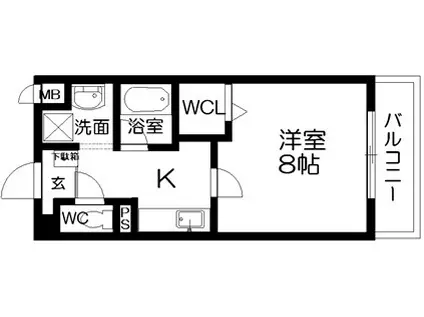 CASA VIVACE(1K/2階)の間取り写真