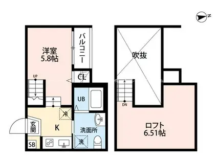 フォンターナ 島崎(ワンルーム/1階)の間取り写真