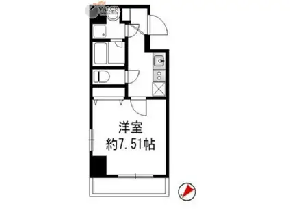 パウロニアバレーテイク4西横浜(1K/5階)の間取り写真