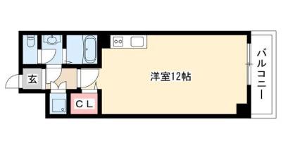アクセス高辻(ワンルーム/5階)の間取り写真