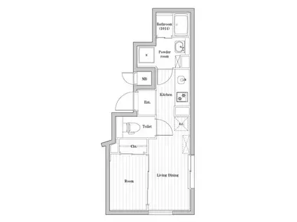 CREATIF南品川(1DK/2階)の間取り写真