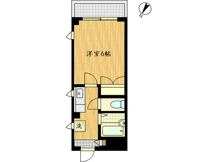 ディアコート青木(1K/2階)の間取り写真