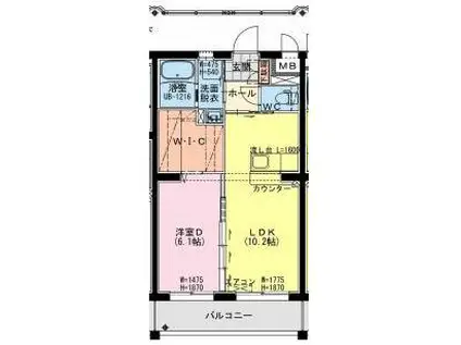 K・キクロスT&II(1LDK/4階)の間取り写真