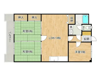 第10岡部ビル(3LDK/4階)の間取り写真