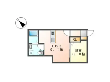 LEGIOIEささしまライブ駅5(1LDK/2階)の間取り写真