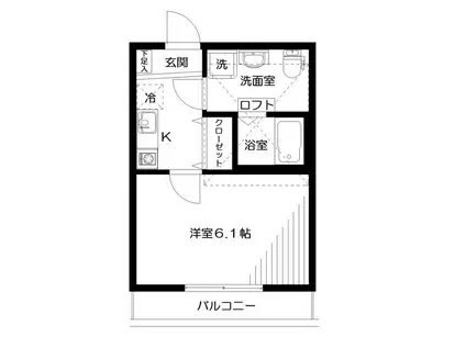 NSGATEつつじヶ丘(1K/2階)の間取り写真