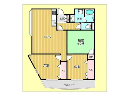 カルム千里山土井A棟(3LDK/1階)の間取り写真