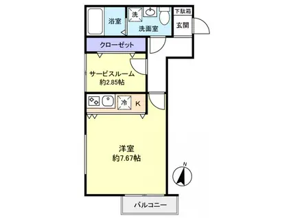 グランニールウエスト勝田台(ワンルーム/1階)の間取り写真