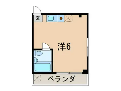 第2タマダマンション(ワンルーム/2階)の間取り写真