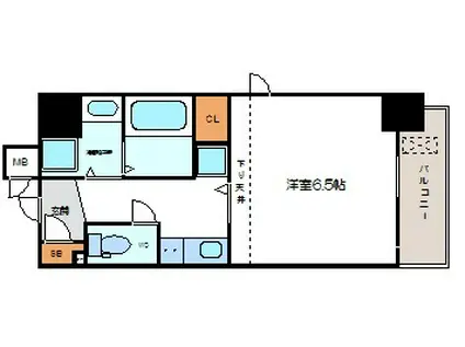 アクアプレイス梅田5(1K/9階)の間取り写真