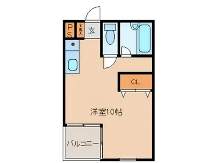 リーブ1(ワンルーム/2階)の間取り写真